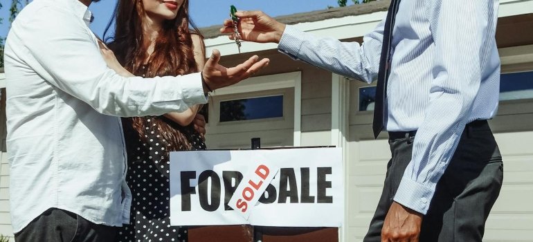 couple buying a house