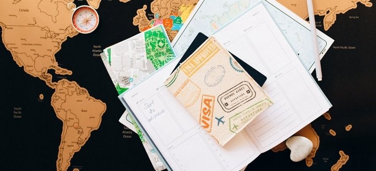 passport on a map