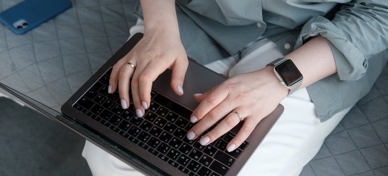 using laptop
