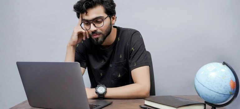 a man using latop
