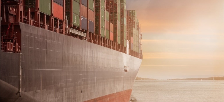 containers on a ship 