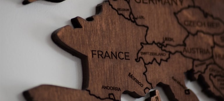 a wooden map of france 