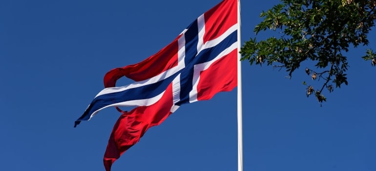 a Norwegian flag