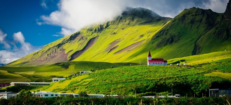 a small house in the hills of Iceland