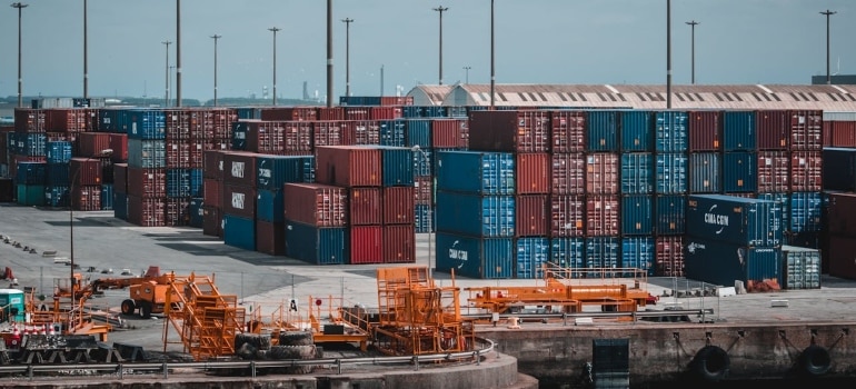 containers at the port moving to Japan