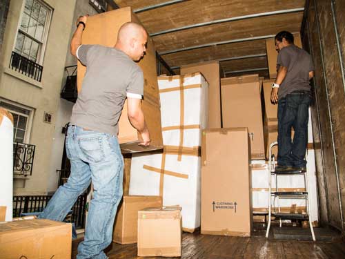 a mover loading a truck