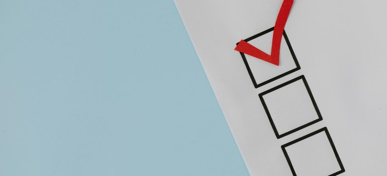 A simple checklist with a bold red checkmark.