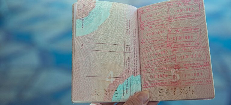 holding a passport