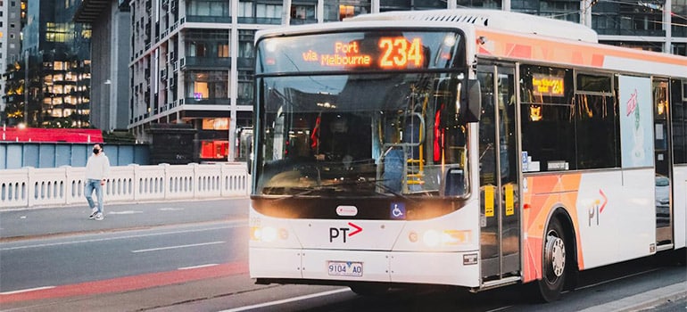 a bus in Melburne