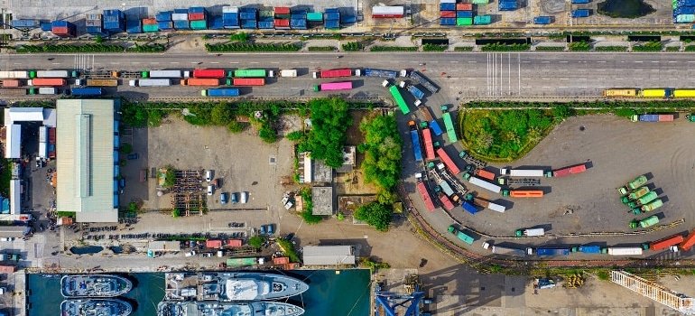 bird view on a port